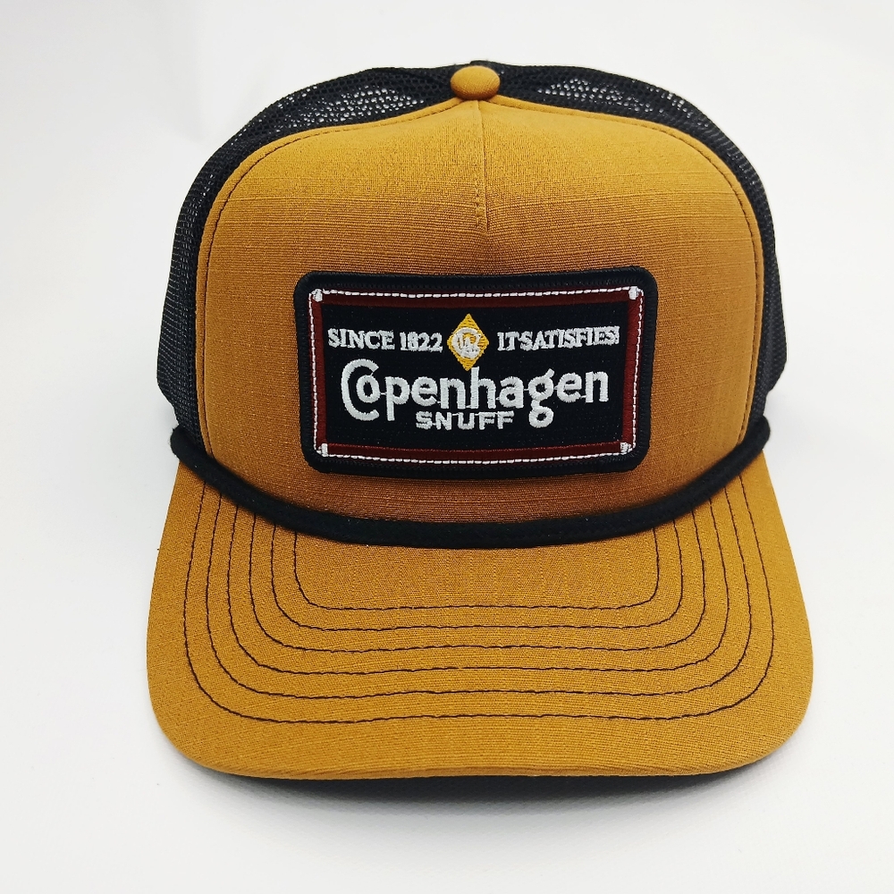 Copenhagen Caramel And Black Mesh Back Snap Back Trucker Hat